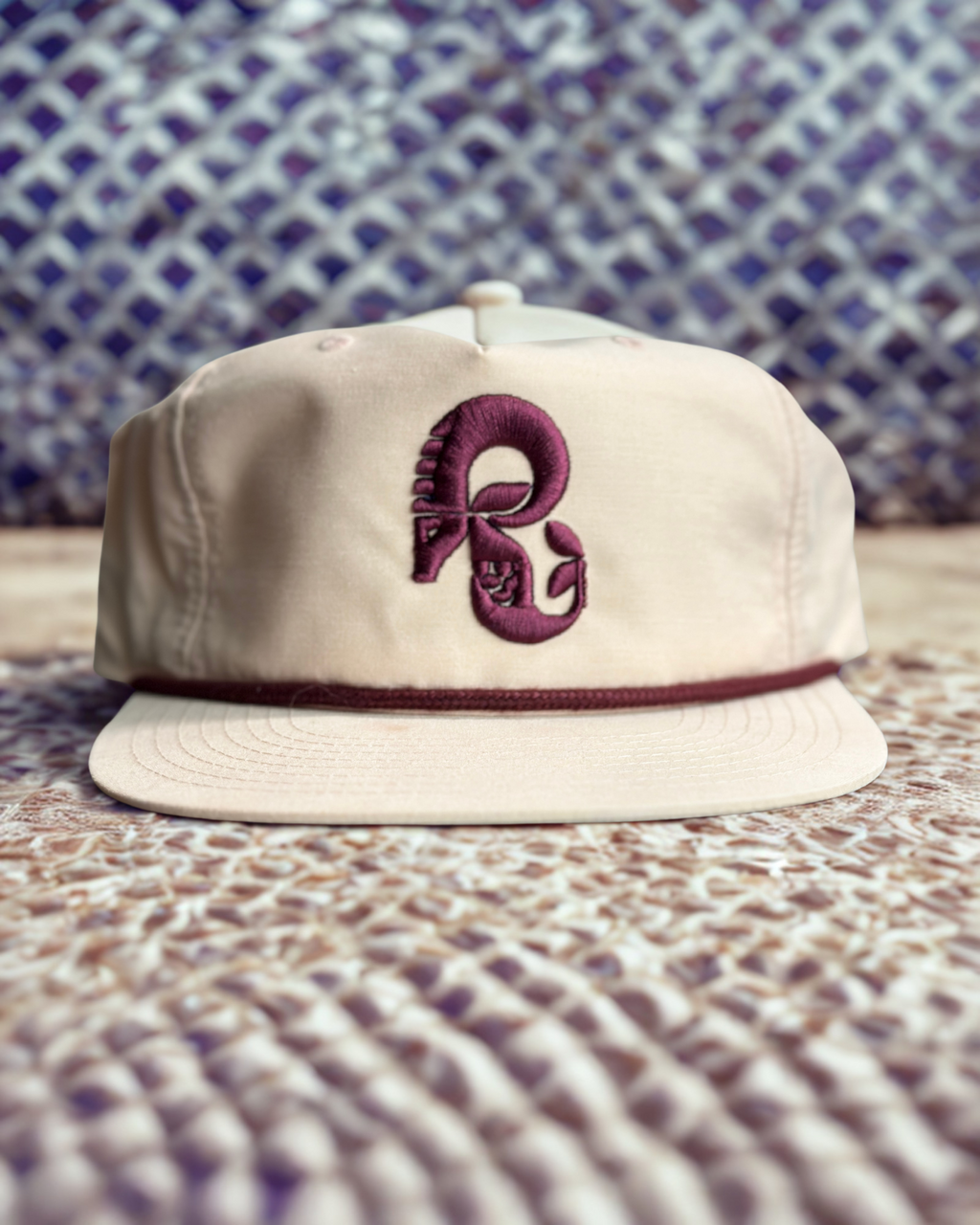 Raynandole Visionary Snapback – Pale Peach / Maroon Edition